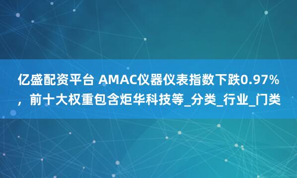 亿盛配资平台 AMAC仪器仪表指数下跌0.97%，前十大权重包含炬华科技等_分类_行业_门类