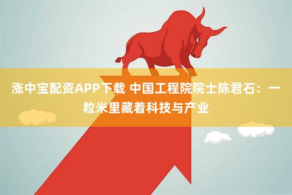 涨中宝配资APP下载 中国工程院院士陈君石：一粒米里藏着科技与产业
